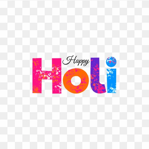 Happy holi colourful text png